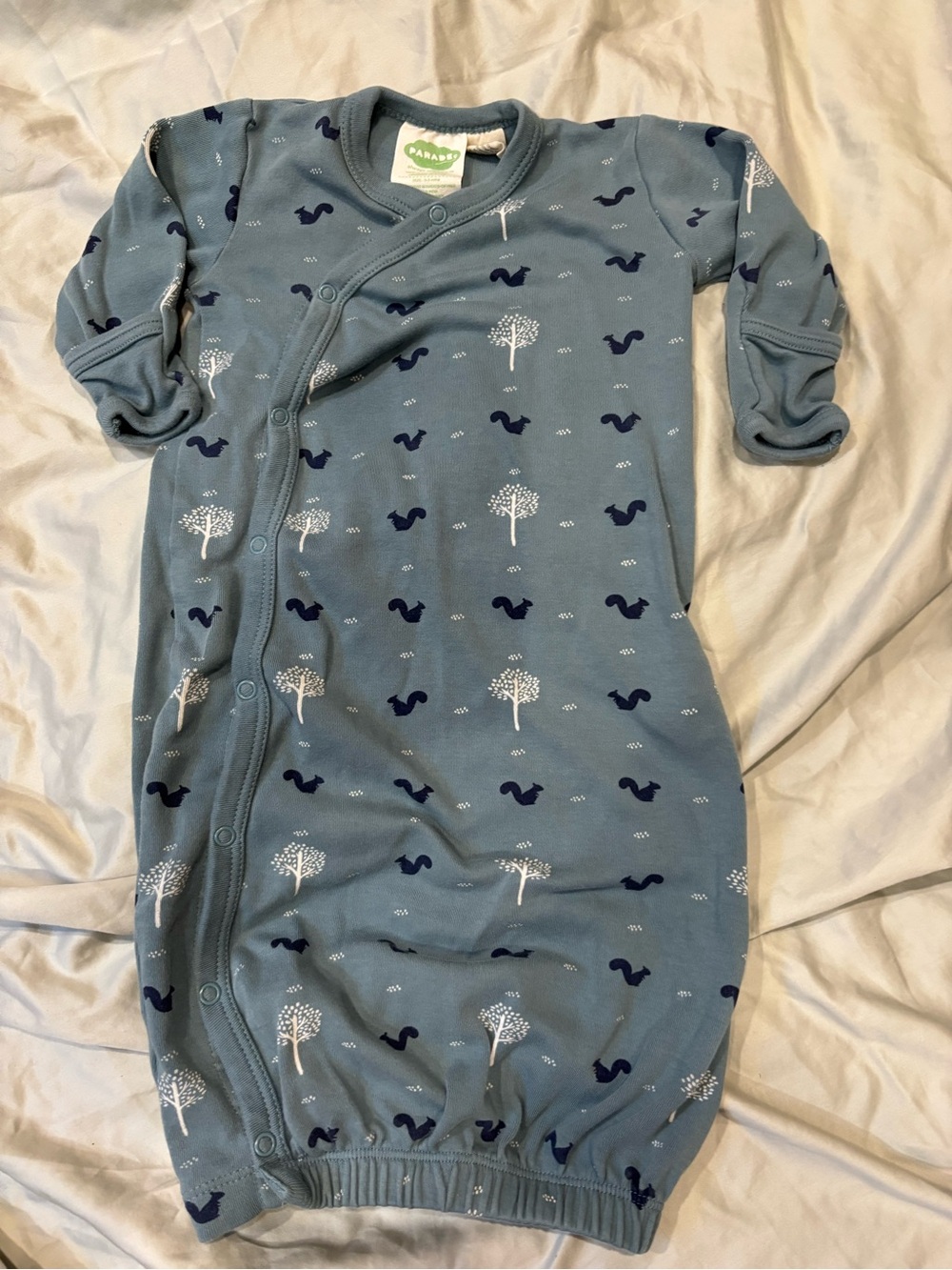 Parade Organic Cotton Blue Squirrel & Tree Sleep Gown